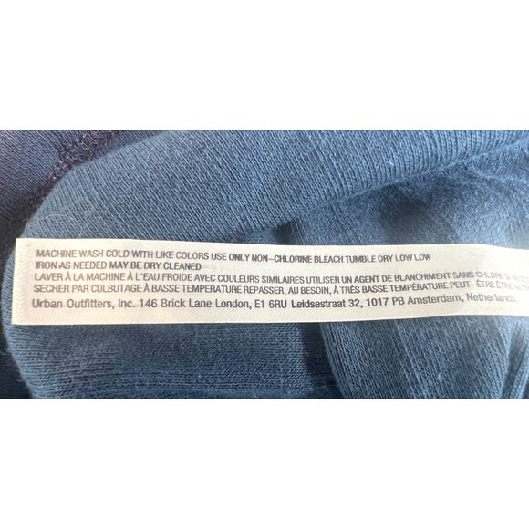 Free People Intimately End Game Pointelle Baby Tee Navy Blue Scoop Neck Large - Picture 4 of 10